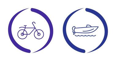 Bicycle and Speed Boat Icon vector