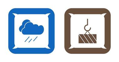 rain and heavy machinery  Icon vector