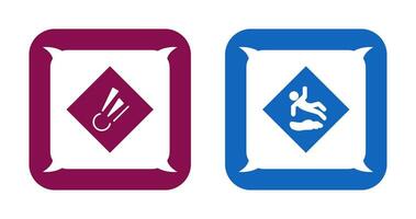 explosive material and danger of slipping  Icon vector