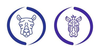 Camel and Zebra Icon vector