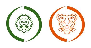 Lion and Cheetah Icon vector