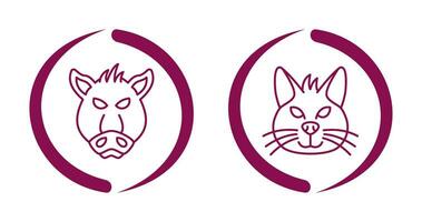 Pig and Cat Icon vector