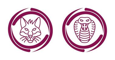 Fox and Snake Icon vector