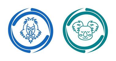 Mandrill and Koala Icon vector