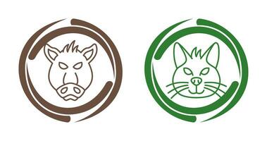 Pig and Cat Icon vector