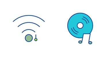 Wifi firmar y música discos compactos icono vector