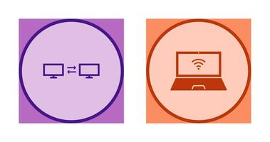 sharing system and connected laptop Icon vector