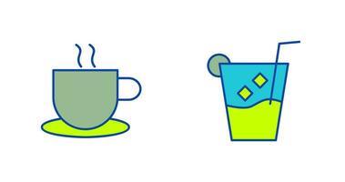 hot coffee and whiskey sour Icon vector