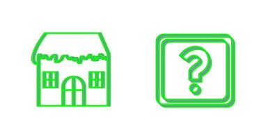 House with Snow and Question Mark Icon vector