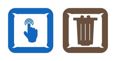 danger of hand press and garbage Icon vector