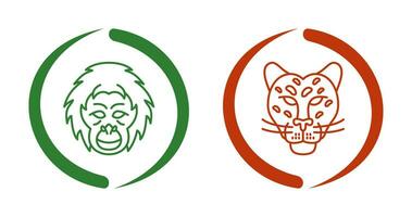 orangután y peligroso icono vector