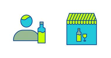 man drink and Cafe bar Icon vector