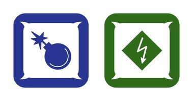 danger of explosion and high voltages  Icon vector