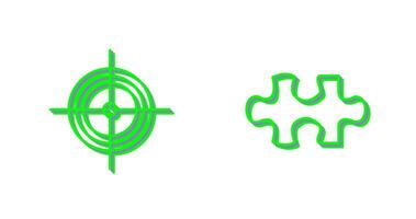 Target and Puzzle Piece Icon vector