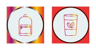 Backpack and Coffee Icon vector