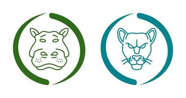 Panther an d Hippo Icon vector