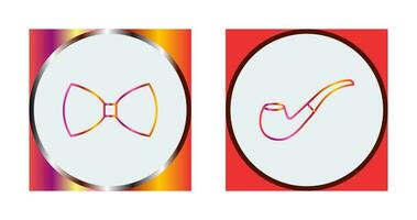 Bow Tie and Smoking pipe Icon vector