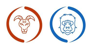 Goat and Gorilla Icon vector