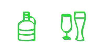 moon shine and beer glasses Icon vector