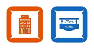 hotel y hotel firmar icono vector