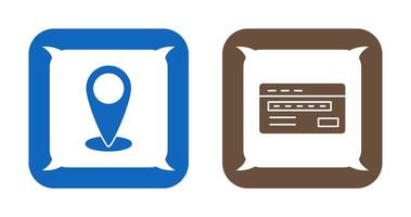 location and credit card Icon vector