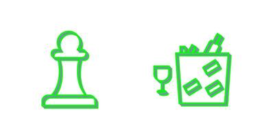 pawn and wine bottle in ice  Icon vector