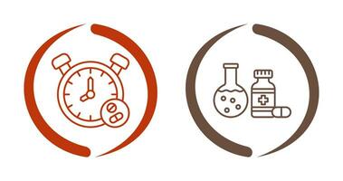 Clock and test tube Icon vector