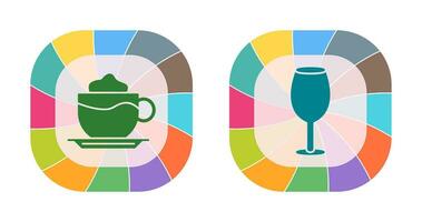Latte And wine glass  Icon vector