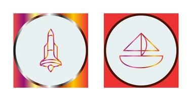 Rocket and Small Yacht Icon vector