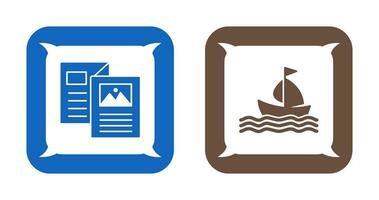 Brochure and Boat  Icon vector