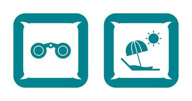 Binoculars and beach Icon vector