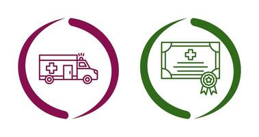 Ambulance and Certificate Icon vector