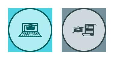 Online Graduation and Graduation Icon vector