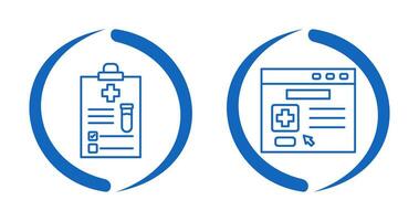 Medical Report and Browser Icon vector