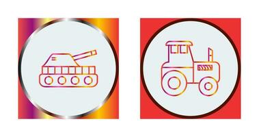 Tank and Tractor Icon vector