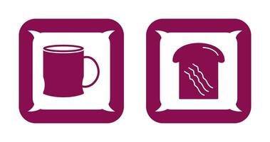 toast and coffee cup  Icon vector