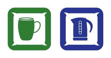 mug and kettle Icon vector