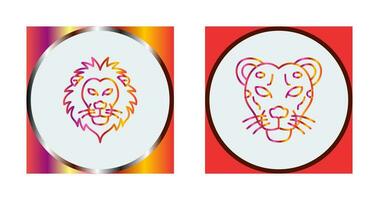 Lion and Cheetah Icon vector