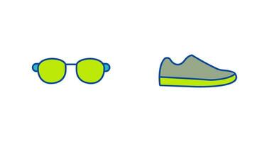 Gafas de sol y zapato icono vector