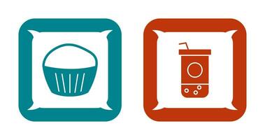 Chocolate Muffin and Chocolate Shake  Icon vector