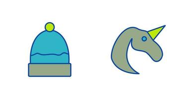 Warm Cap and Unicorn Icon vector