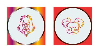 Mandrill and Koala Icon vector