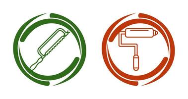 Hacksaw and Paint Roller Icon vector