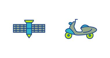 Scooter and Satellite Icon vector