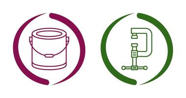 Paint Bucket and Clamp Icon vector