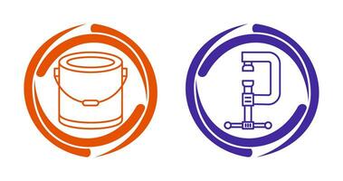 Paint Bucket and Clamp Icon vector