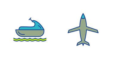 Jet Ski and Plane Icon vector