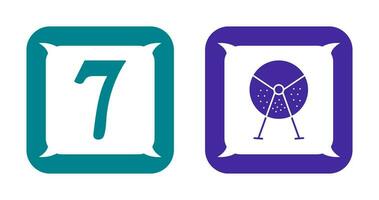 number sevens and lottery machine  Icon vector