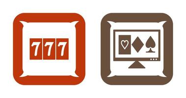 online gambling and triple sevens Icon vector