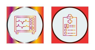 Heart Rate Moniter and Record Icon vector